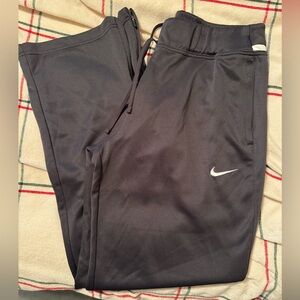 Nike charcoal Grey Dri-Fit Sweatpants with Elastic Waistband and Matte Finish